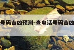 查电话号码吉凶预测-查电话号码吉凶预测号令天下