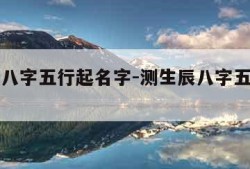 测生辰八字五行起名字-测生辰八字五行起名字大全