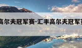 汇丰高尔夫冠军赛-汇丰高尔夫冠军赛2023年