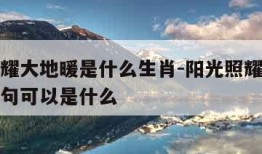 阳光照耀大地暖是什么生肖-阳光照耀着大地的下一句可以是什么