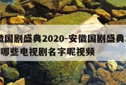 安徽国剧盛典2020-安徽国剧盛典2020有哪些电视剧名字呢视频