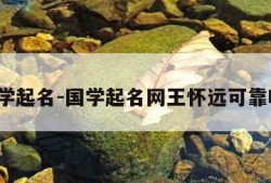 国学起名-国学起名网王怀远可靠吗?