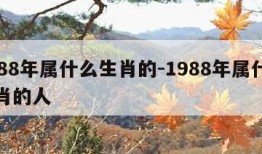 1988年属什么生肖的-1988年属什么生肖的人