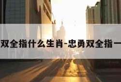 忠勇双全指什么生肖-忠勇双全指一生肖