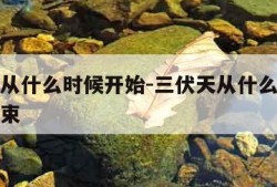 三伏天从什么时候开始-三伏天从什么时候开始至结束