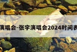 张宇演唱会-张宇演唱会2024时间表最新