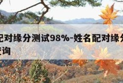 姓名配对缘分测试98%-姓名配对缘分测试911查询