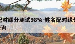 姓名配对缘分测试98%-姓名配对缘分测试911查询