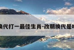 改朝换代打一最佳生肖-改朝换代是啥生肖