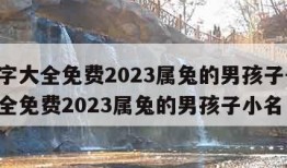 取名字大全免费2023属兔的男孩子-取名字大全免费2023属兔的男孩子小名