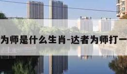 达者为师是什么生肖-达者为师打一数字